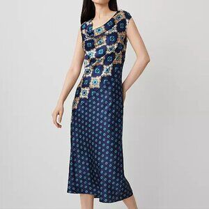 NWT Studio Collection Silk Tile Print Midi Dress
